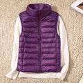 New Women Sleeveless Women's Ultra Light Down Vests Slim Jacket Girl Gilet Plus Lightweight Windproof Warm Waistcoat Portable