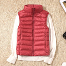 New Women Sleeveless Women's Ultra Light Down Vests Slim Jacket Girl Gilet Plus Lightweight Windproof Warm Waistcoat Portable