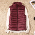 New Women Sleeveless Women's Ultra Light Down Vests Slim Jacket Girl Gilet Plus Lightweight Windproof Warm Waistcoat Portable