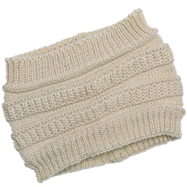 autumn winter Ponytail Beanie hat Women Stretch Knitted Crochet Beanies cap Winter Hats Cap  For Women Warm Lady