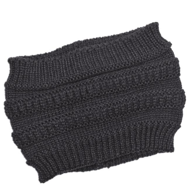 autumn winter Ponytail Beanie hat Women Stretch Knitted Crochet Beanies cap Winter Hats Cap  For Women Warm Lady