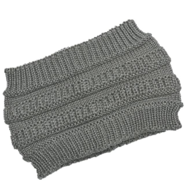 autumn winter Ponytail Beanie hat Women Stretch Knitted Crochet Beanies cap Winter Hats Cap  For Women Warm Lady