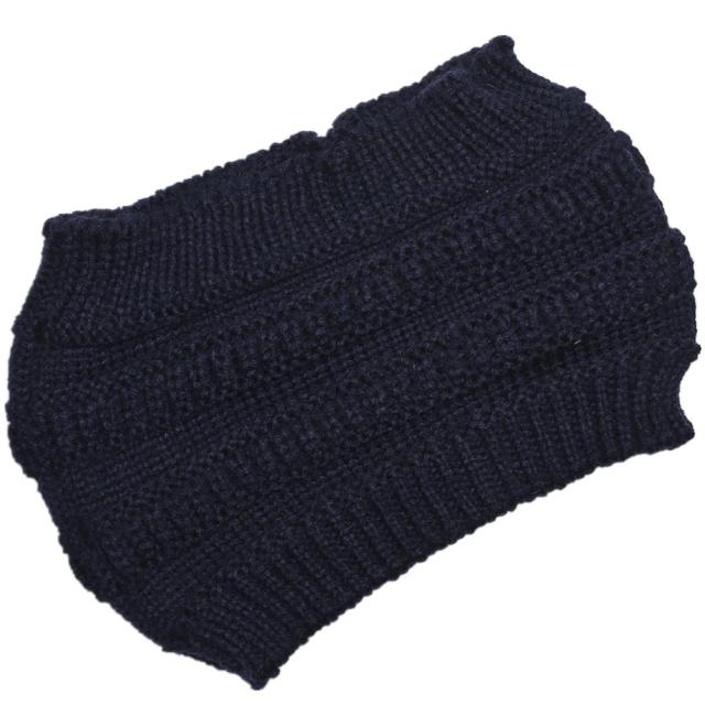 autumn winter Ponytail Beanie hat Women Stretch Knitted Crochet Beanies cap Winter Hats Cap  For Women Warm Lady