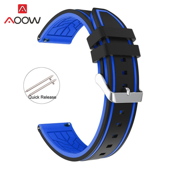 Soft Silicone Sport Watchband 20mm 22mm 24mm 26mm Rubber Diving Waterproof Men Replacement Bracelet Band Strap Watch Accessories