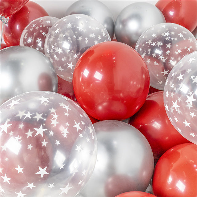 10Pcs/lot 12inch Transparent Star Pink Balloons Latex Balloons Set Wedding Decorations Baby Shower Birthday Party Helium Balloon