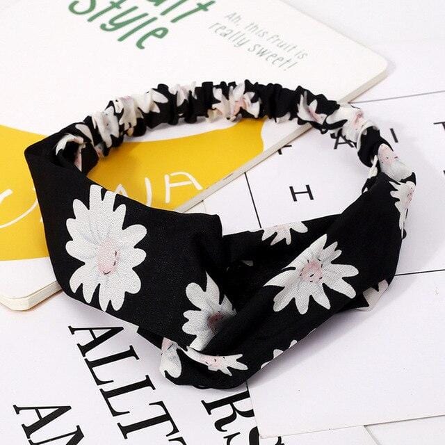 Ins Fashion Women Retro Style Hairband floral Print Headband Cross Knot headband Bandage Summer Head Bandanas n Sweet Hair Bands
