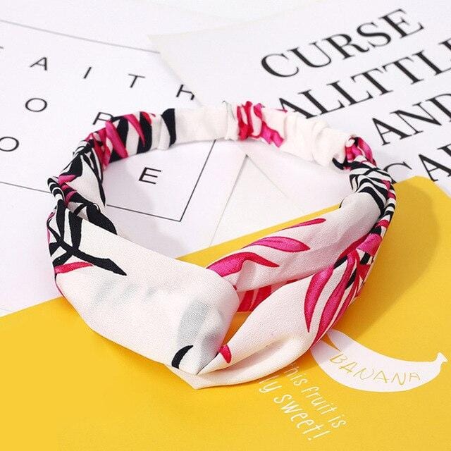 Ins Fashion Women Retro Style Hairband floral Print Headband Cross Knot headband Bandage Summer Head Bandanas n Sweet Hair Bands