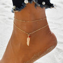 Bohemia Multilayer Beads Anklet Set Fashion Sequins Star Ankle Bracelets for Women Summer Beach Foot Jewelry Leg Chain Anklets