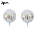 18inch Round White Gold Glitter Print Mr&Mrs LOVE foil Balloons bride to be marriage Wedding Valentine's Day Air Globos Supplies