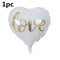 18inch Round White Gold Glitter Print Mr&Mrs LOVE foil Balloons bride to be marriage Wedding Valentine's Day Air Globos Supplies