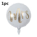 18inch Round White Gold Glitter Print Mr&Mrs LOVE foil Balloons bride to be marriage Wedding Valentine's Day Air Globos Supplies