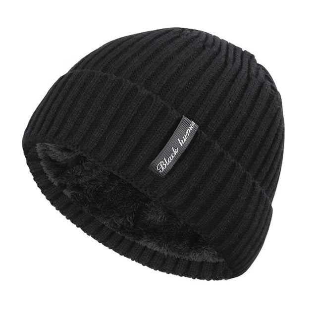 2020 New Fashion Winter Plus Velvet Thick Warm Knit Hat High Quality Women Men Solid Color Casual Beanies Soft Cap Bonnet Cotton