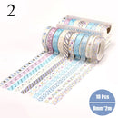 10 Pcs/Set Gold Foil Washi Tape Cute Heart Masking Tape Decorative Adhesive Tape Sticker Scrapbooking DIY  Stationery