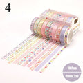 10 Pcs/Set Gold Foil Washi Tape Cute Heart Masking Tape Decorative Adhesive Tape Sticker Scrapbooking DIY  Stationery