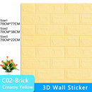 3D Wallpaper DIY Brick stone pattern Self-Adhesive Waterproof Wall Stickers 70cm*77cm floral prints 3D Wall Sticker for home