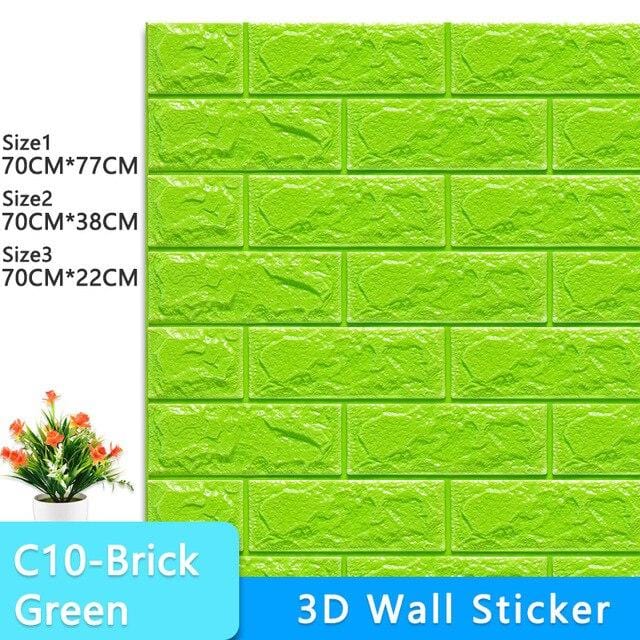 3D Wallpaper DIY Brick stone pattern Self-Adhesive Waterproof Wall Stickers 70cm*77cm floral prints 3D Wall Sticker for home