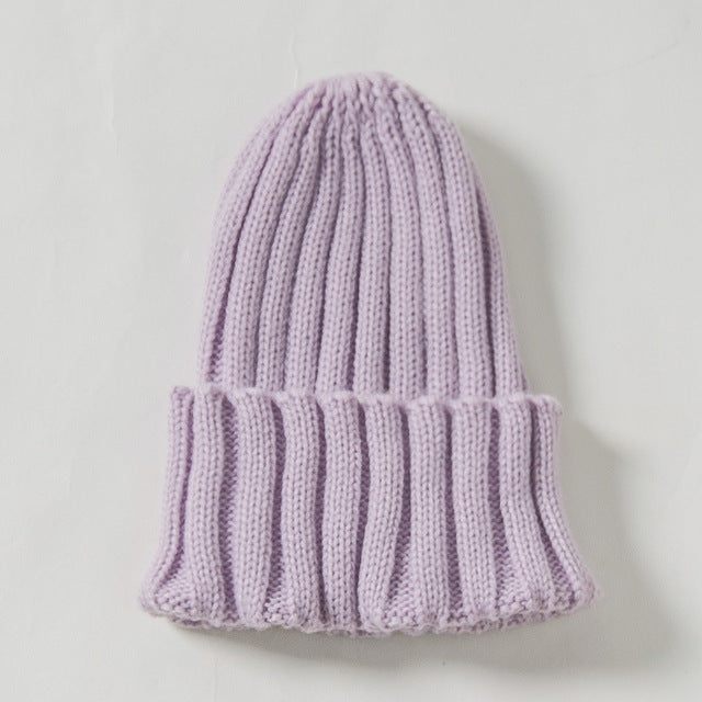 Candy Color Mother Kids Hat for Girls Boys Autumn Winter Baby Beanie Kids Cap Elastic Family Warm Knitted Parent Children Hats