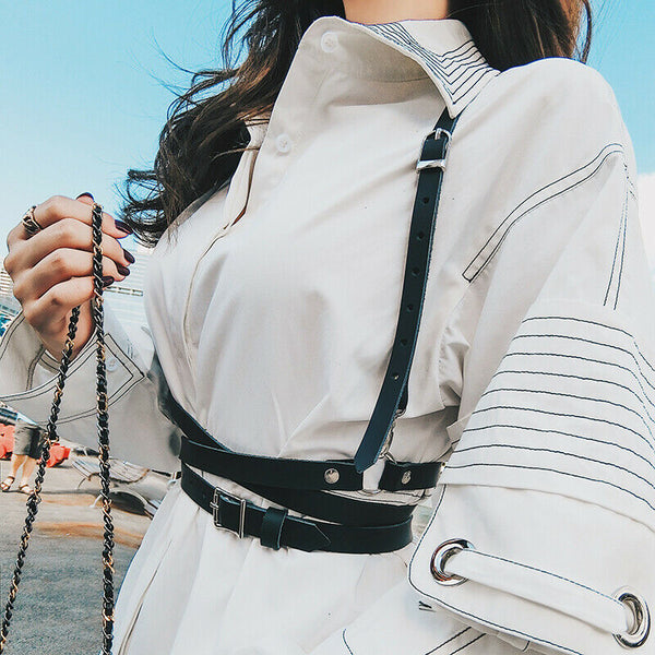 2020 Fashion Trend Women Men Gothic Handmade PU Leather Harness Belts Body Bondage Waist Straps Punk Rock Stylish Accessories