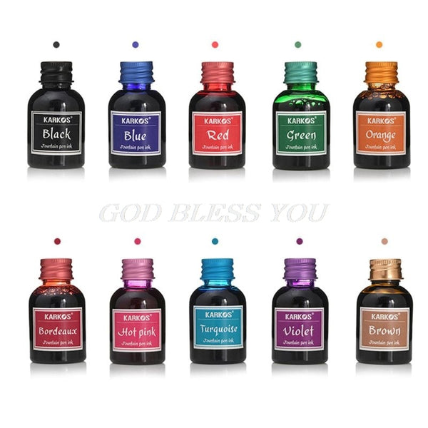 1 Bottle Pure Colorful 30ml Fountain Pen Ink Refilling Inks Stationery School Drop Shipping