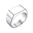 Jiayiqi Men's Ring Punk Rock Smooth 316L Stainless Steel Signet Ring For Men Hip Hop Party Jewelry Wholesale Male Wedding Anel