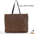 Round Straw Beach Bag Vintage Handmade Woven Shoulder Bag Raffia circle Rattan bags Bohemian Summer Vacation Casual Bags