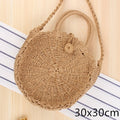 Round Straw Beach Bag Vintage Handmade Woven Shoulder Bag Raffia circle Rattan bags Bohemian Summer Vacation Casual Bags