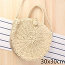 Round Straw Beach Bag Vintage Handmade Woven Shoulder Bag Raffia circle Rattan bags Bohemian Summer Vacation Casual Bags