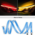 ANMINGPU 1pair Bright Flexible DRL LED Strip Turn Signal White Yellow Sequential LED Daytime Running Lights for Cars Headlight
