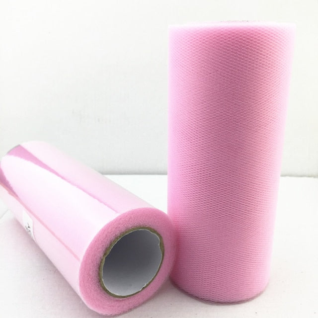 White Tulle Roll Spool 25 Yards 15cm Organza Roll Tulle Fabric Tutu Skirt Girl Baby Shower Decorations Wedding Party Supplies