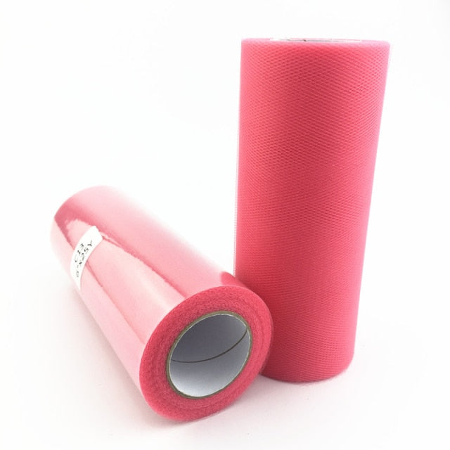 White Tulle Roll Spool 25 Yards 15cm Organza Roll Tulle Fabric Tutu Skirt Girl Baby Shower Decorations Wedding Party Supplies