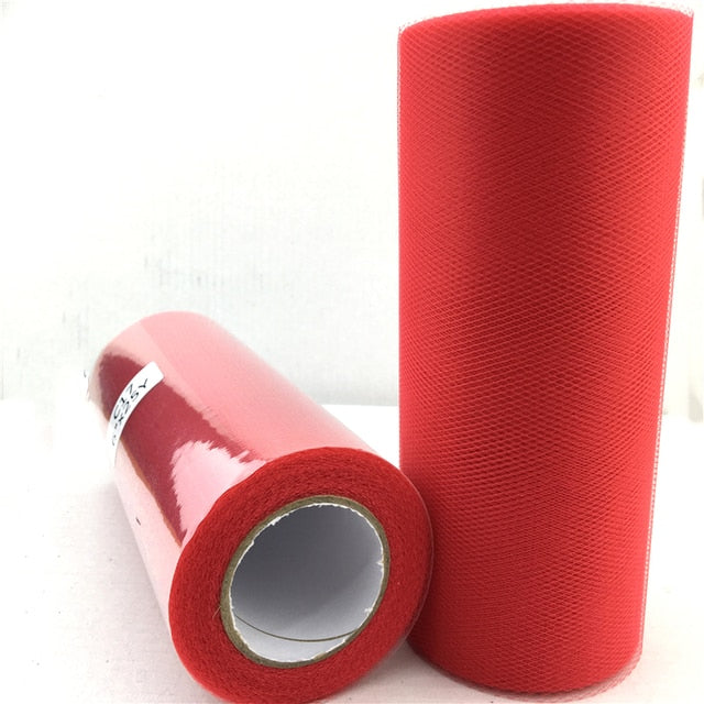 White Tulle Roll Spool 25 Yards 15cm Organza Roll Tulle Fabric Tutu Skirt Girl Baby Shower Decorations Wedding Party Supplies