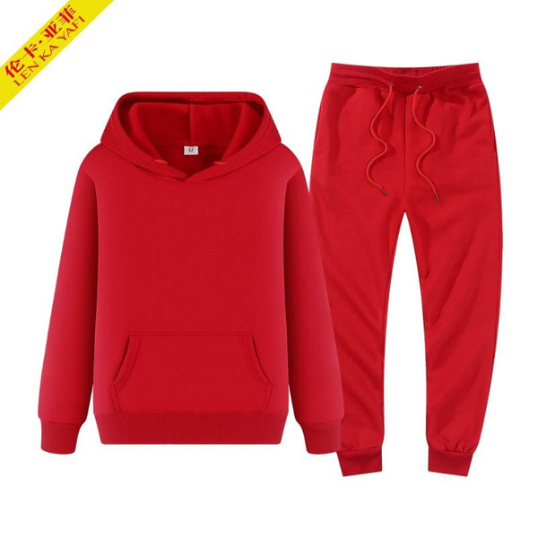 winter hoodies suits men fashion Fleece red hoodie black Brand pants Casual Jogger suit tracksuit sweatshirt woman pullover