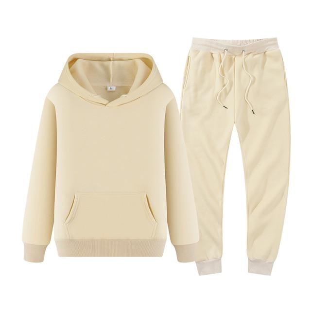 winter hoodies suits men fashion Fleece red hoodie black Brand pants Casual Jogger suit tracksuit sweatshirt woman pullover