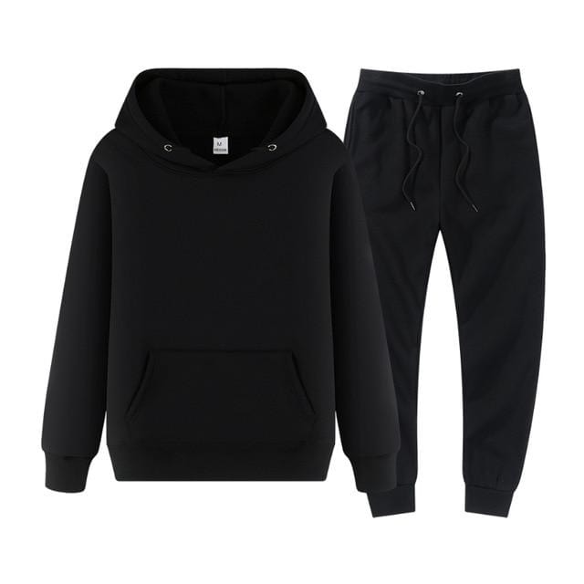 winter hoodies suits men fashion Fleece red hoodie black Brand pants Casual Jogger suit tracksuit sweatshirt woman pullover