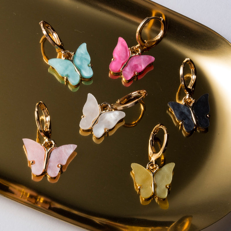 New Fashion Design Butterfly Jewelry Colorful Acrylic Butterfly Stud Earrings for Women 2020 Bohemia Small Cute Earring Jewelry