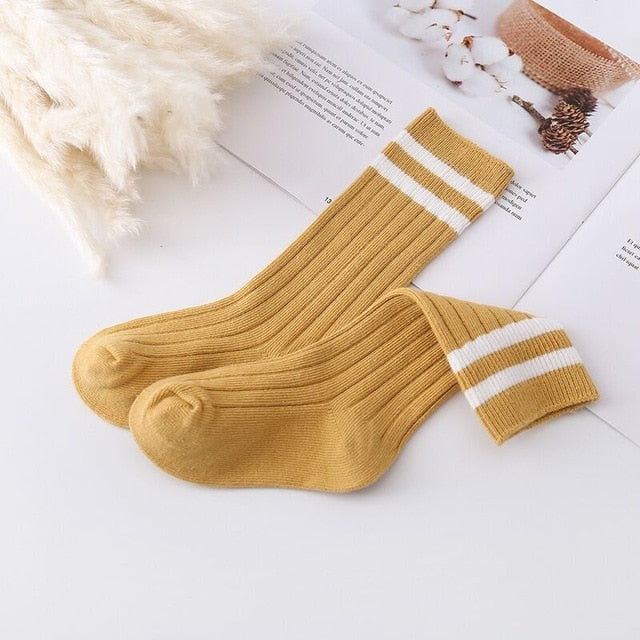 1-9 Years Kids Boys Toddlers Girls Socks Knee High Long Soft Cotton Baby Socks Stripped Children Socks School Clothes