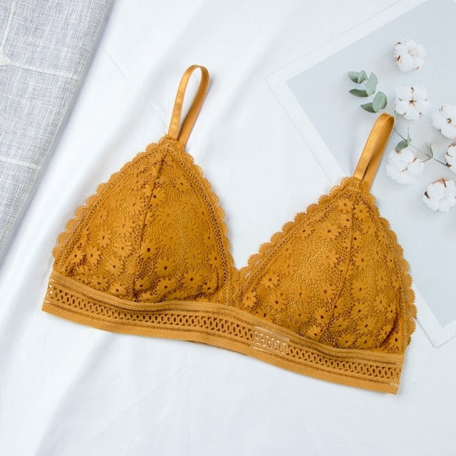 Sexy Floral Lace Bra Top For Women Push Up Female Lingerie breathable Bralette Removable Pad Thin Fashion New Wireless Bras