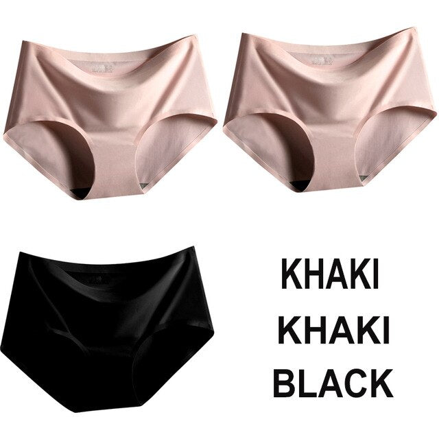3PCS/Set Seamless Panties Women Panties Sexy Female Underpants Briefs Invisible Pantys Solid Color Soft Intimate Lingerie M-2XL