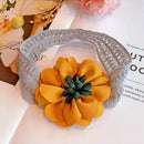 Balleenshiny Infant Child Hair Band Three-dimensional Alloy Rhinestone Crown Headdress Baby Girl Mesh Elastic Headband Turban