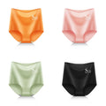 4pcs/lot Sexy Women Panties Ice Silk Briefs Seamless Underwear High Waist Pants Comfort Lingerie Female Underpants Thongs