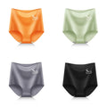 4pcs/lot Sexy Women Panties Ice Silk Briefs Seamless Underwear High Waist Pants Comfort Lingerie Female Underpants Thongs