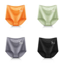 4pcs/lot Sexy Women Panties Ice Silk Briefs Seamless Underwear High Waist Pants Comfort Lingerie Female Underpants Thongs