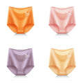 4pcs/lot Sexy Women Panties Ice Silk Briefs Seamless Underwear High Waist Pants Comfort Lingerie Female Underpants Thongs