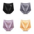 4pcs/lot Sexy Women Panties Ice Silk Briefs Seamless Underwear High Waist Pants Comfort Lingerie Female Underpants Thongs