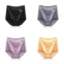 4pcs/lot Sexy Women Panties Ice Silk Briefs Seamless Underwear High Waist Pants Comfort Lingerie Female Underpants Thongs