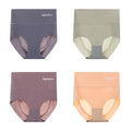 4pcs/lot Sexy Women Panties Ice Silk Briefs Seamless Underwear High Waist Pants Comfort Lingerie Female Underpants Thongs