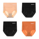 4pcs/lot Sexy Women Panties Ice Silk Briefs Seamless Underwear High Waist Pants Comfort Lingerie Female Underpants Thongs