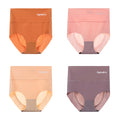 4pcs/lot Sexy Women Panties Ice Silk Briefs Seamless Underwear High Waist Pants Comfort Lingerie Female Underpants Thongs