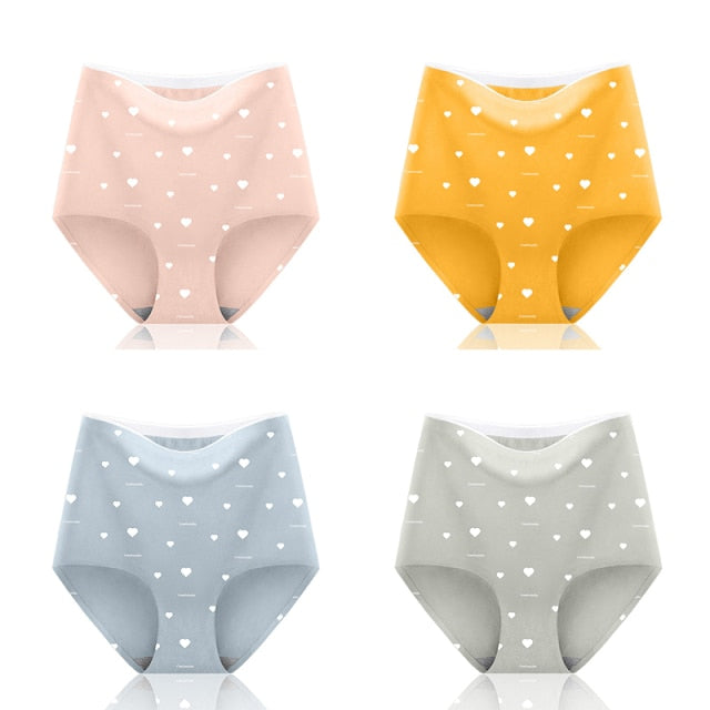 4pcs/lot Sexy Women Panties Ice Silk Briefs Seamless Underwear High Waist Pants Comfort Lingerie Female Underpants Thongs