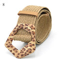 Vintage Boho Braided Waist Belt Summer Solid Female Belt Round Wooden Smooth Buckle Fake Straw Wide Belts For Women Hot Sale